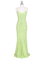 3844 Sassy Lime Color Evening Dress - Lime, Front View Thumbnail