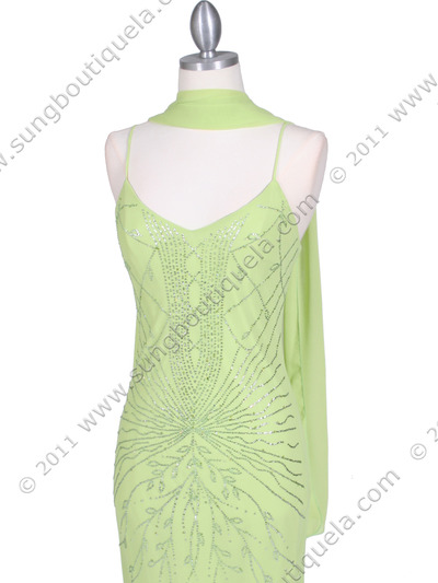 3844 Sassy Lime Color Evening Dress - Lime, Alt View Medium