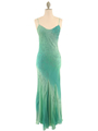 3845 Aqua Tie Dye Evening Dress - Aqua, Front View Thumbnail