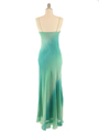 3845 Aqua Tie Dye Evening Dress - Aqua, Back View Thumbnail