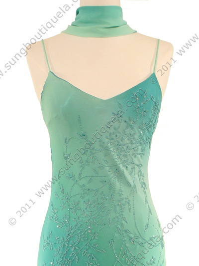 3845 Aqua Tie Dye Evening Dress - Aqua, Alt View Medium