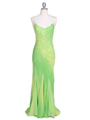 3845 Lime Tie Dye Evening Dress - Lime, Front View Thumbnail