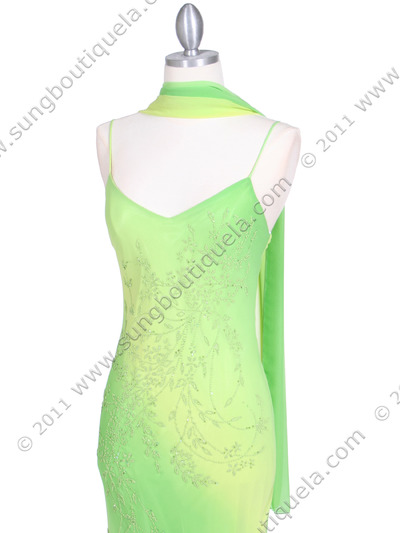 3845 Lime Tie Dye Evening Dress - Lime, Alt View Medium