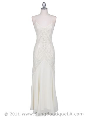 3846 Ivory Evening Dress, Ivory