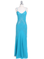 3846 Turquoise Evening Dress - Turquoise, Front View Thumbnail