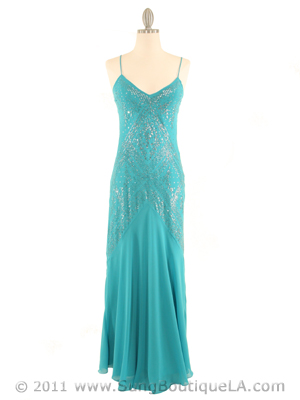 3846 Turquoise Evening Dress, Turquoise