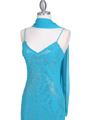 3846 Turquoise Evening Dress - Turquoise, Alt View Thumbnail