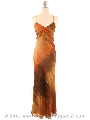 3856 Orange Abstract Printed Dress, Orange