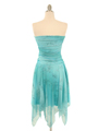 3874 Aqua Glitter Party Dress - Aqua, Back View Thumbnail