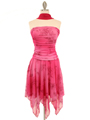 3874 Fuschia Glitter Party Dress - Fuschia, Front View Thumbnail