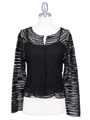 3884-IC Black Laced Emboridery Cardigan - Black, Front View Thumbnail