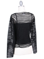 3884-IC Black Laced Emboridery Cardigan - Black, Back View Thumbnail