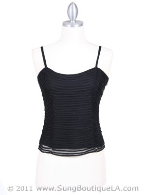 3884-T-IC Black Laced Emboridery Top, Black