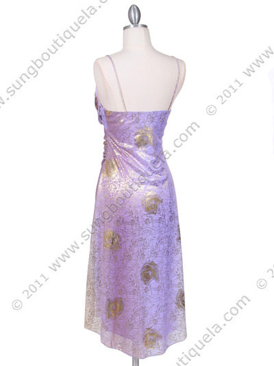 3894 Lilac Shine Cocktail Dress - Lilac, Back View Medium