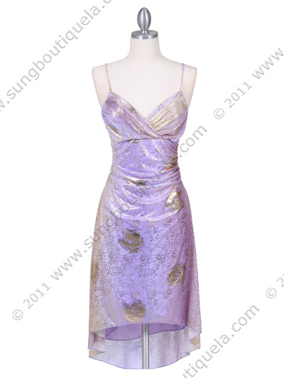 3894 Lilac Shine Cocktail Dress - Lilac, Front View Medium