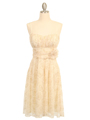 3900 Ivory Lace Cocktail Dress - Ivory, Front View Thumbnail