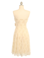 3900 Ivory Lace Cocktail Dress - Ivory, Back View Thumbnail