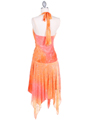 3945 Coral Glitter Knit Dress - Coral, Back View Thumbnail