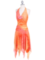 3945 Coral Glitter Knit Dress - Coral, Alt View Thumbnail