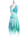 3945 Turquoise Glitter Knit Dress - Turquoise, Alt View Thumbnail