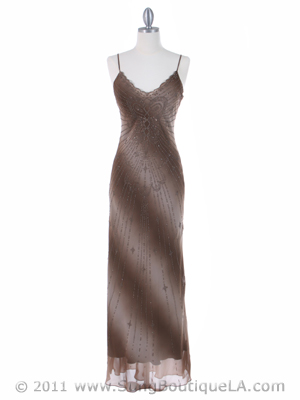 3959 Brown Tie Dye Evening Dress, Brown
