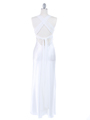 3964 White Long Satin Evening Dress - White, Back View Thumbnail