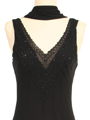 3971 Black 3/4 Length Beaded Cocktail Dress - Black, Alt View Thumbnail