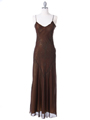 3991 Brown/Gold Mesh Chiffon Evening Dress - Brown Gold, Front View Thumbnail