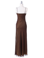 3991 Brown/Gold Mesh Chiffon Evening Dress - Brown Gold, Back View Thumbnail