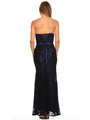 40-3194 Strapless Lace Overlay Evening Dress - Black Royal, Back View Thumbnail