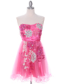 4030 Pink Strapless Homecoming Dress - Pink, Front View Thumbnail