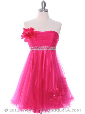 4051 Hot Pink Homecoming Dress, Hot Pink