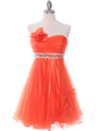 4051 Orange Cocktail Dress - Orange, Front View Thumbnail