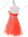 4051 Orange Cocktail Dress - Orange, Back View Thumbnail