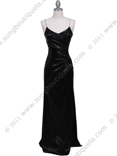 4068D Black Evening Dress - Black, Front View Medium