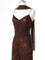 4083 Brown Glitter Evening Dress - Brown, Alt View Thumbnail