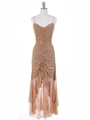 4083 Gold Glitter Evening Dress - Gold, Front View Thumbnail