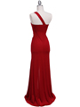 4084D Red One Shoulder Evening Dress - Red, Back View Thumbnail