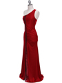 4084D Red One Shoulder Evening Dress - Red, Alt View Thumbnail