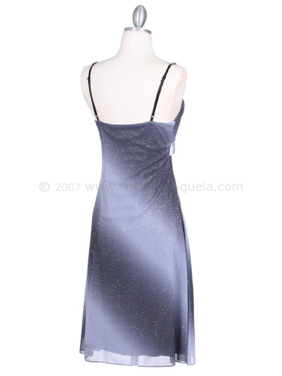 4106 Grey Glitter Party Dress - Grey, Back View Medium