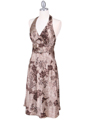 4173 Brown Charmuse Print Halter Dress - Brown, Alt View Thumbnail