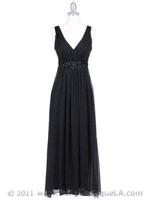 4193 Black Long Evening Dress, Black