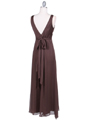 4193 Brown Long Evening Dress - Brown, Back View Thumbnail