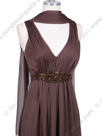 4193 Brown Long Evening Dress - Brown, Alt View Medium
