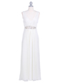 4193 Ivory Long Evening Dress - Ivory, Front View Thumbnail