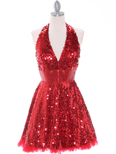 4023 Red Prom Dress - Red, Front View Medium