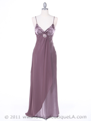 4222 Mauve Evening Dress with Chiffon Layer, Mauve