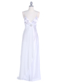4222 Ivory Evening Dress with Chiffon Layer - Ivory, Front View Thumbnail