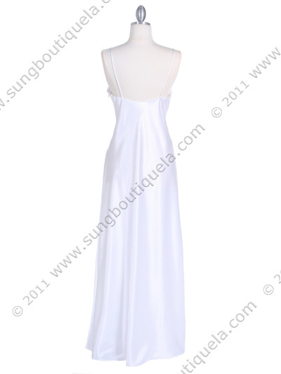 4222 Ivory Evening Dress with Chiffon Layer - Ivory, Back View Medium