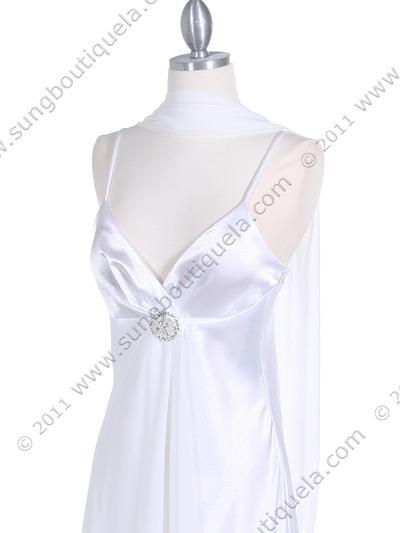 4222 Ivory Evening Dress with Chiffon Layer - Ivory, Alt View Medium